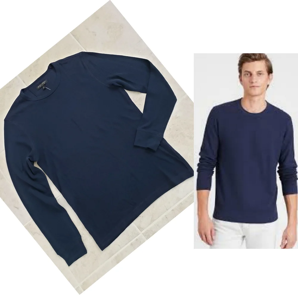 NEW Banana Republic Waffle Knit Long Sleeve Top sz M